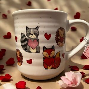NEW Sheffield Home Valentine Animals Mug Whimsical Hearts Ceramic Cup NWT